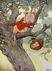 1930年代に出版された「3匹の子ぶた」のイラストを描いたイラスト